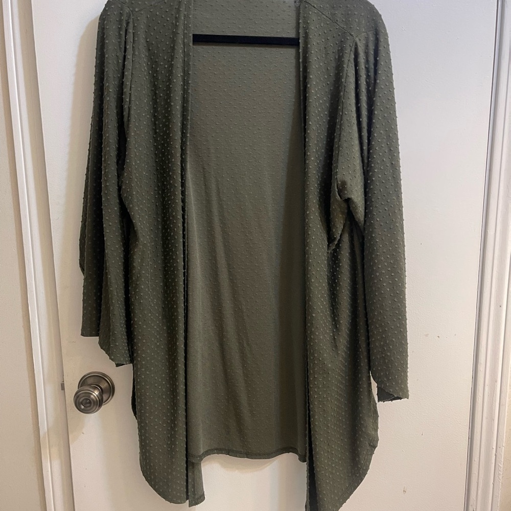 EARTHBOUND Textured Olive Cardigan